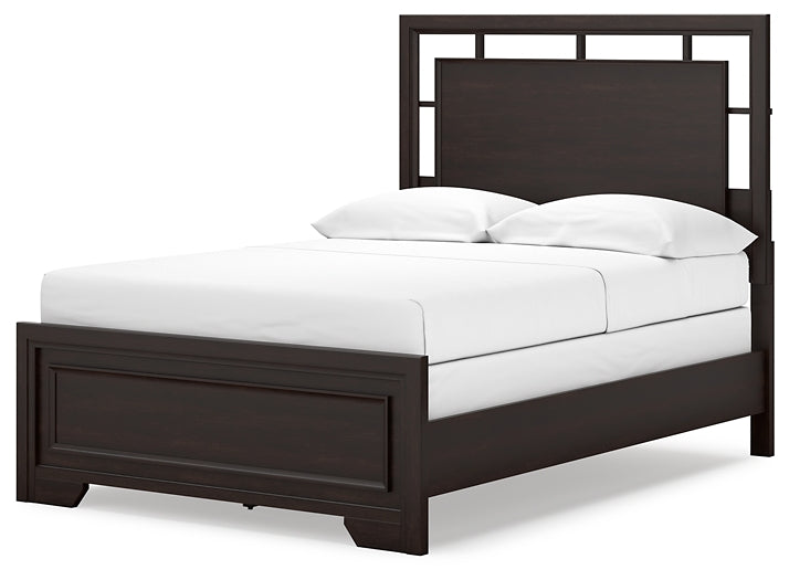 Covetown Full Panel Bed with Mirrored Dresser