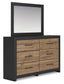 Vertani Twin Panel Bed with Mirrored Dresser, Chest and Nightstand