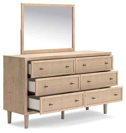 Cielden King Panel Bed with Mirrored Dresser, Chest and 2 Nightstands