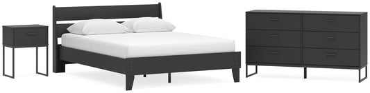 Socalle Queen Panel Platform Bed with Dresser and Nightstand