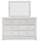 Paxberry Queen Panel Bed with Mirrored Dresser and Chest