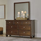 Danabrin Full Panel Bed with Mirrored Dresser and 2 Nightstands