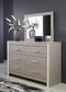 Surancha Queen/Full Panel Headboard with Mirrored Dresser and Chest