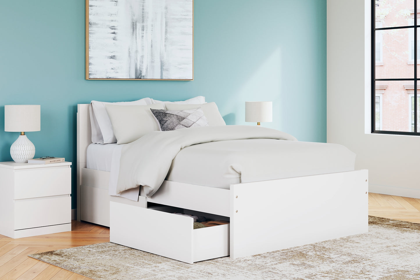 Onita  Panel Platform Bed With 2 Side Storage